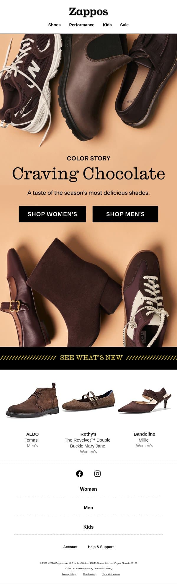 Espresso & toffee & cocoa—oh my 🍫 email from Zappos screenshot
