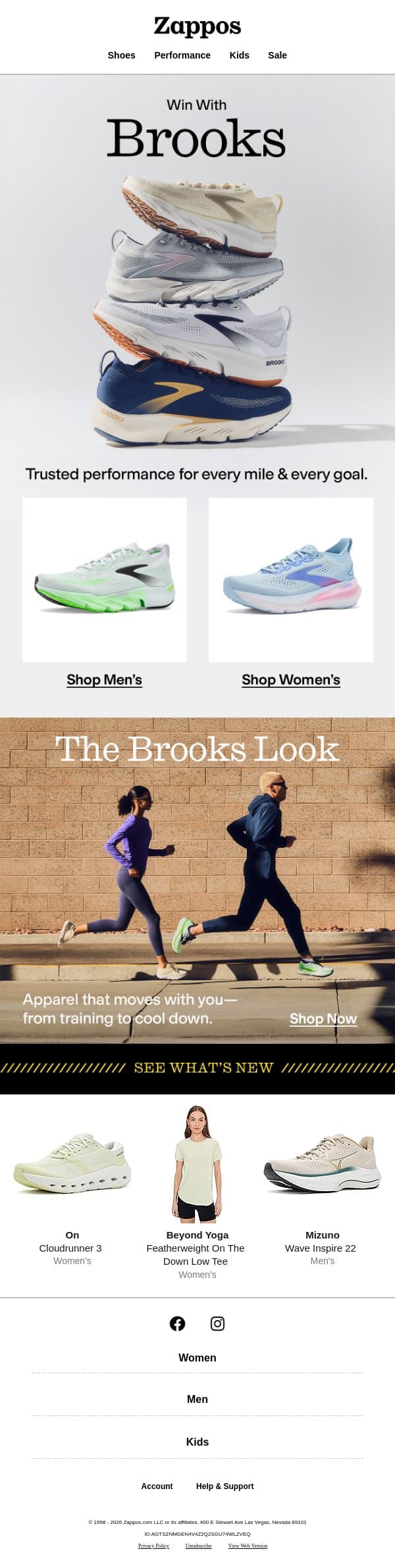 Brooks that keeps you winning 🏃 email from Zappos screenshot