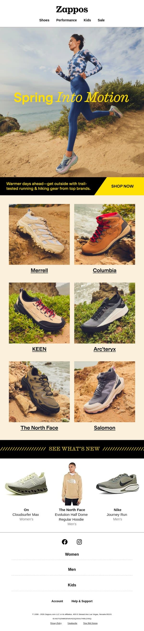 The trails are waiting email from Zappos screenshot