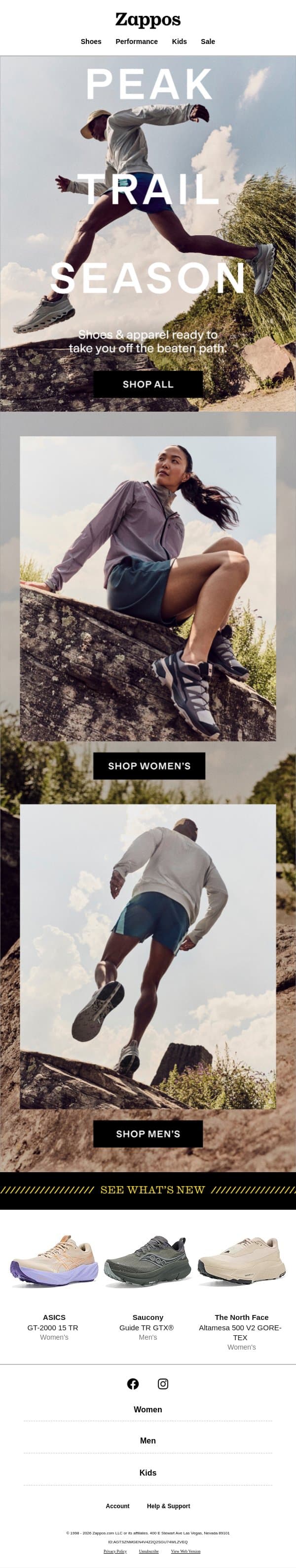 Fall adventures are about to hit different email from Zappos screenshot
