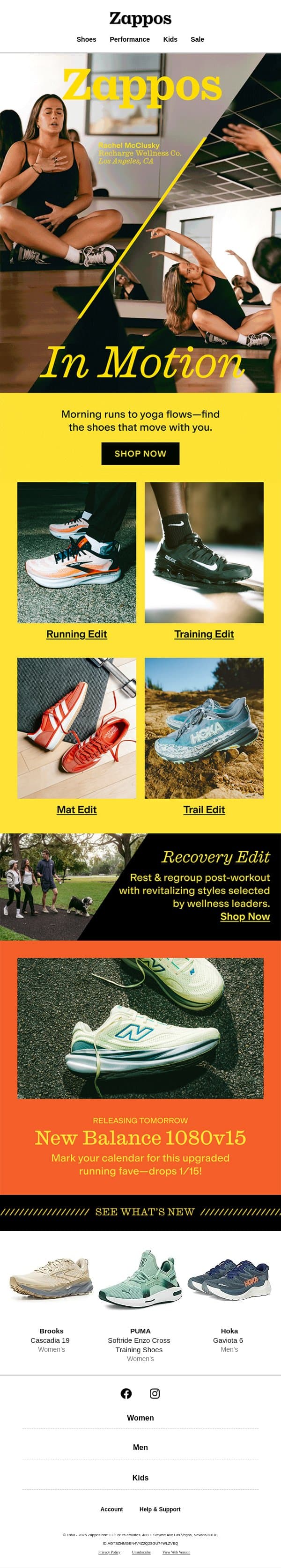 Get moving with Zappos In Motion 🏃 email from Zappos screenshot