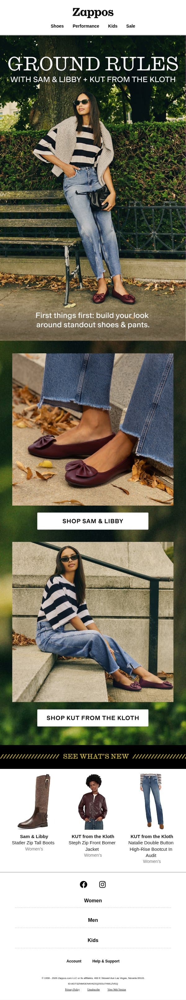 Your new go-to outfit formula email from Zappos screenshot