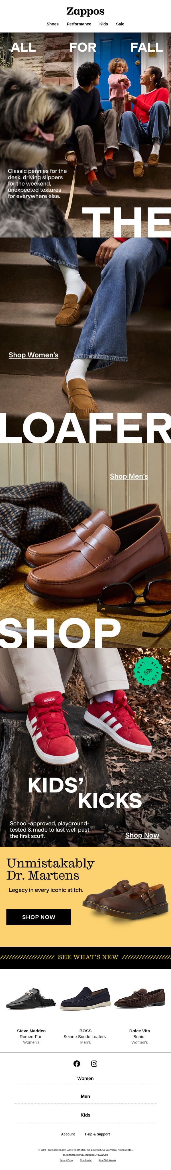 Your loafer era starts now email from Zappos screenshot