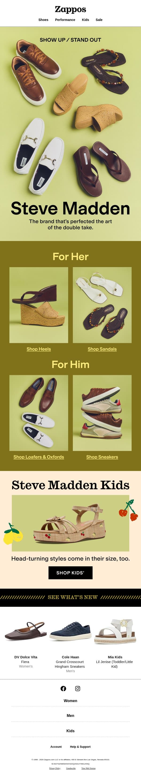 All eyes on Steve Madden email from Zappos screenshot