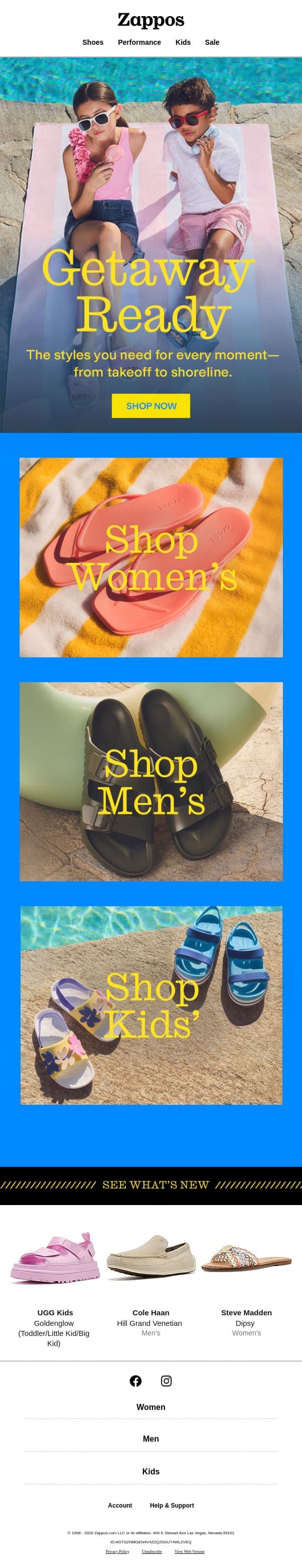 Your ticket to spring break style 🌴 email from Zappos screenshot