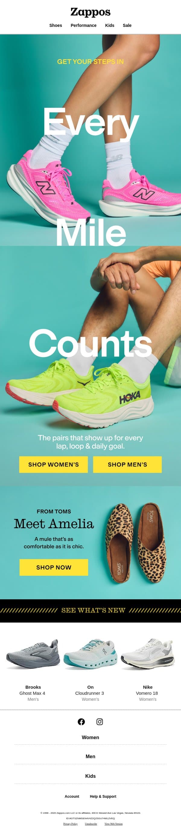 For the ones chasing 10,000 steps email from Zappos screenshot