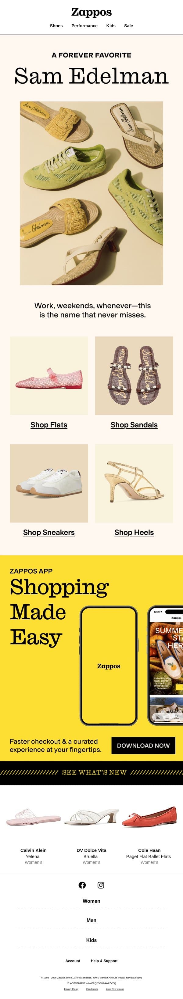 When in doubt, Sam Edelman email from Zappos screenshot
