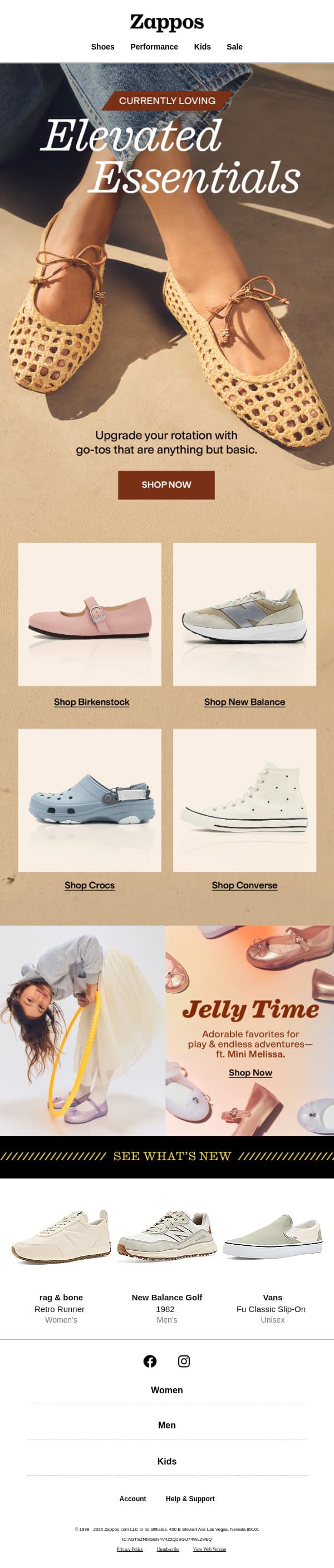 Meet your new closet faves email from Zappos screenshot