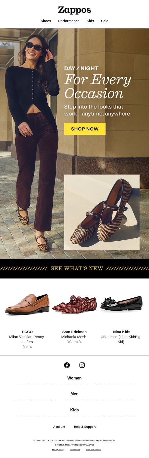 Looks you’ll love for every occasion email from Zappos screenshot
