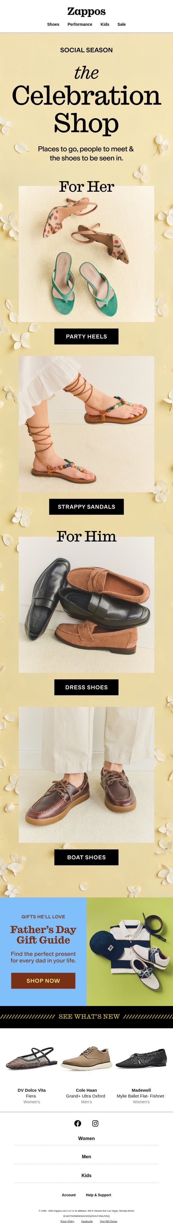 What’s the occasion? 💌 email from Zappos screenshot