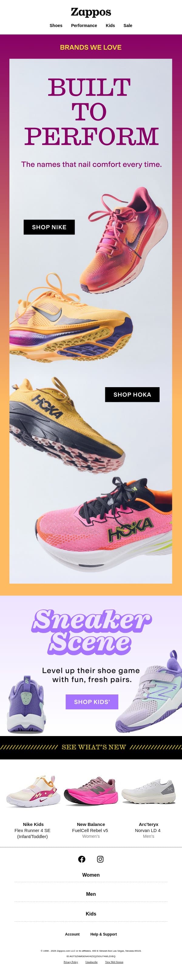 The brands we're wearing nonstop email from Zappos screenshot