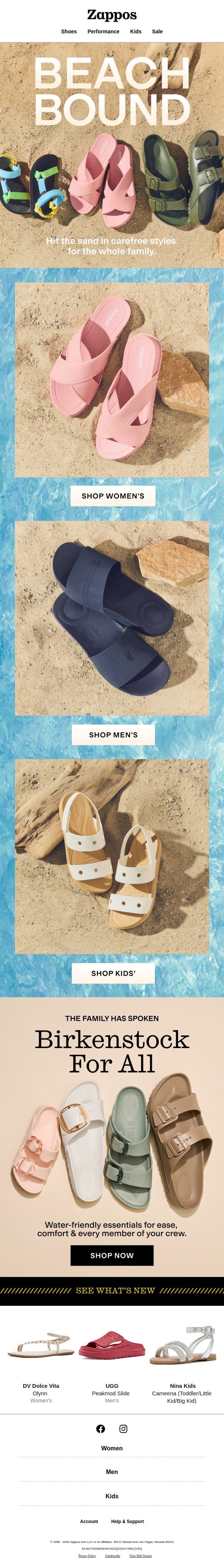 Sun-ready sandals are a shore thing 🏖️ email from Zappos screenshot