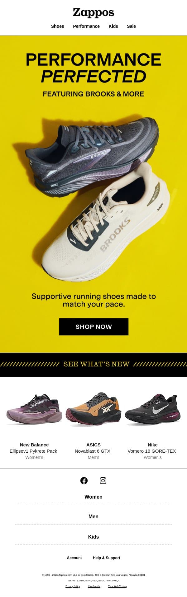 Get moving in the best email from Zappos screenshot