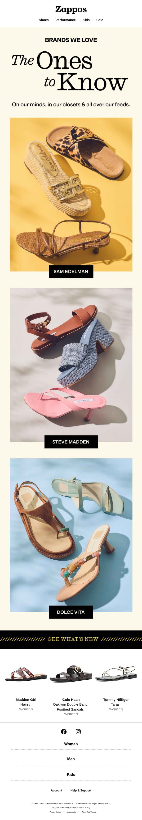 The brands we can't stop thinking about email from Zappos screenshot