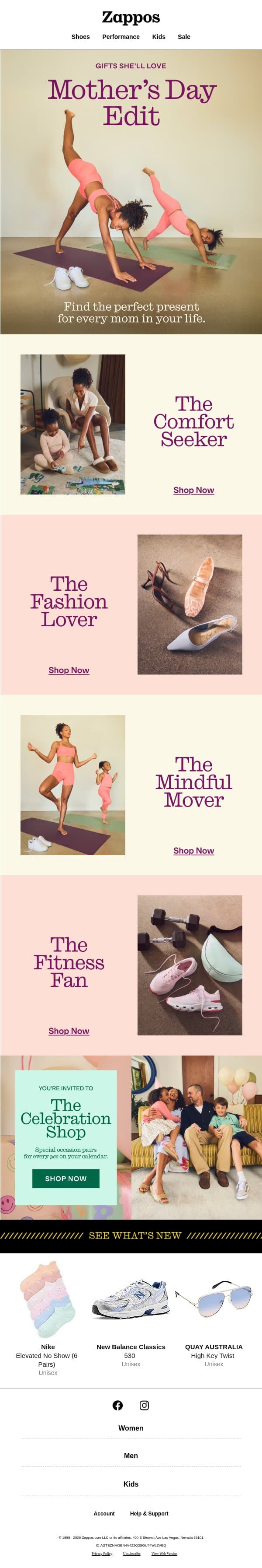 What she really wants this Mother’s Day 💖 email from Zappos screenshot