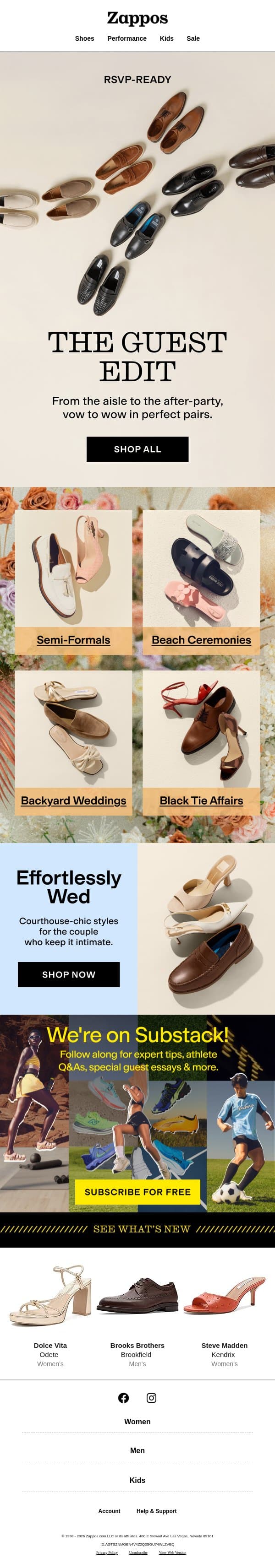 Shoes that make a great plus-one email from Zappos screenshot