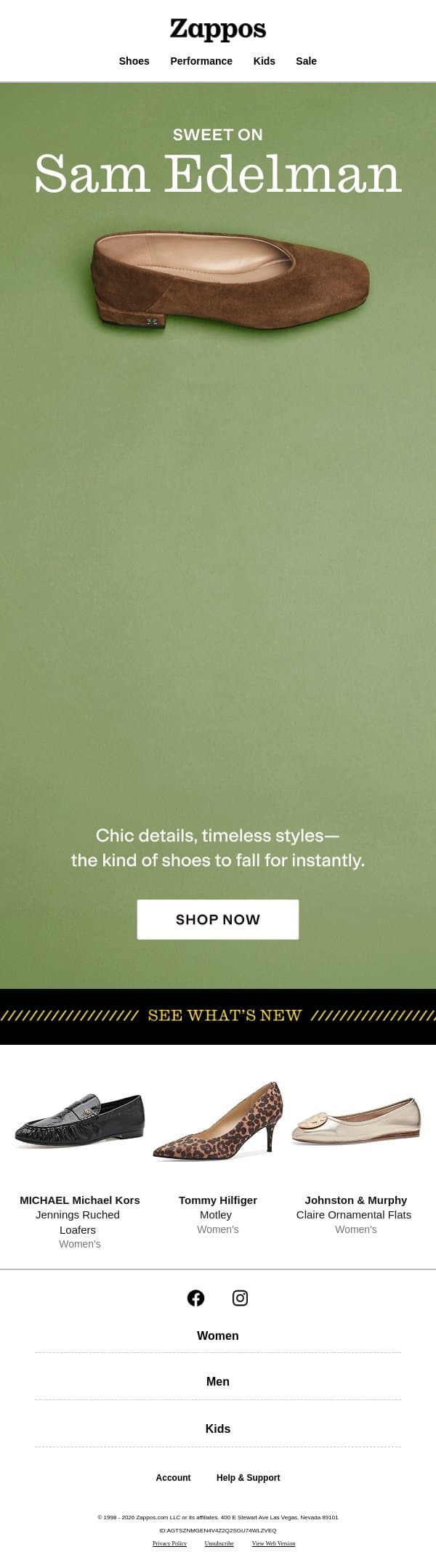 You + Sam Edelman = a love story 💖 email from Zappos screenshot