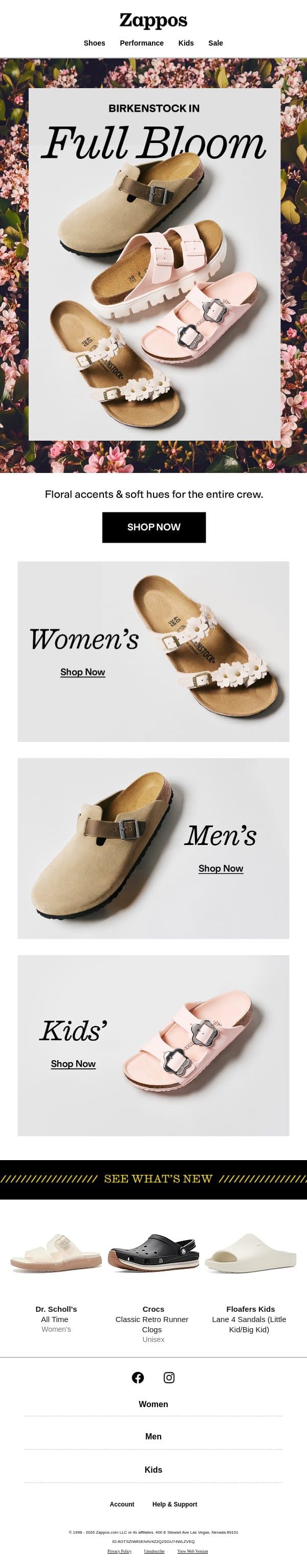 Put some spring in your step 🌷 email from Zappos screenshot