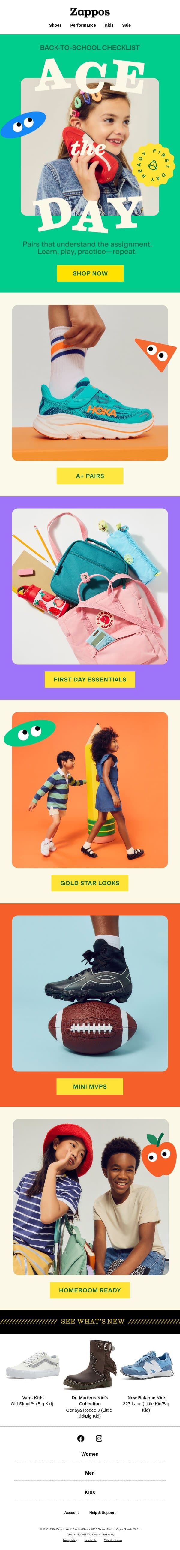 Your Back-to-School Checklist is here 🎒 email from Zappos screenshot
