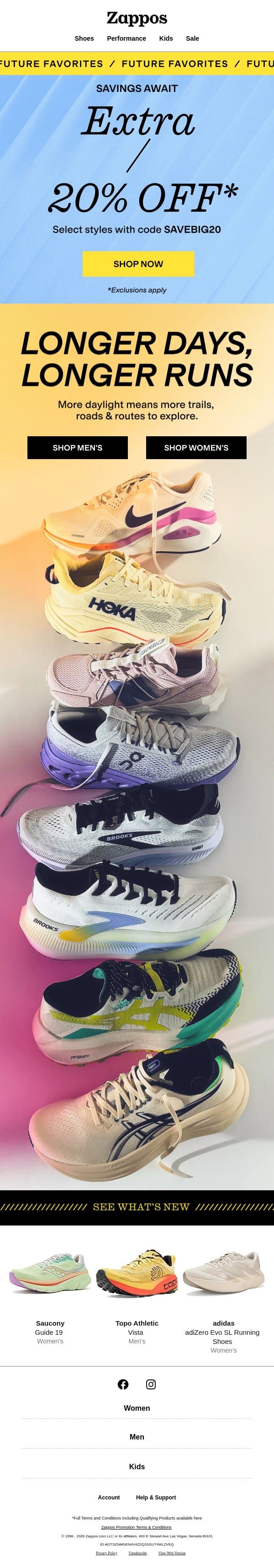 Kick off summer with mile-ready pairs 🏃 email from Zappos screenshot