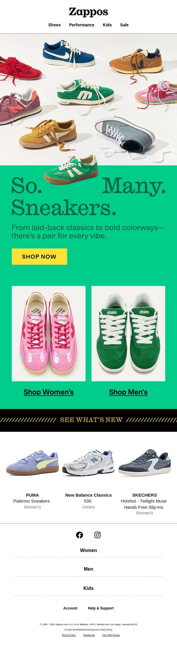 Unlock the sneaker closet of your dreams 🔓 email from Zappos screenshot
