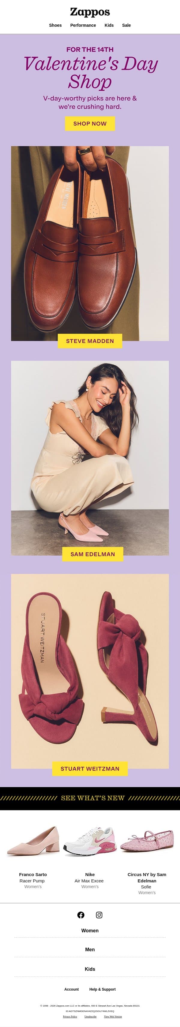 Gifts they'll actually love ❤️ email from Zappos screenshot