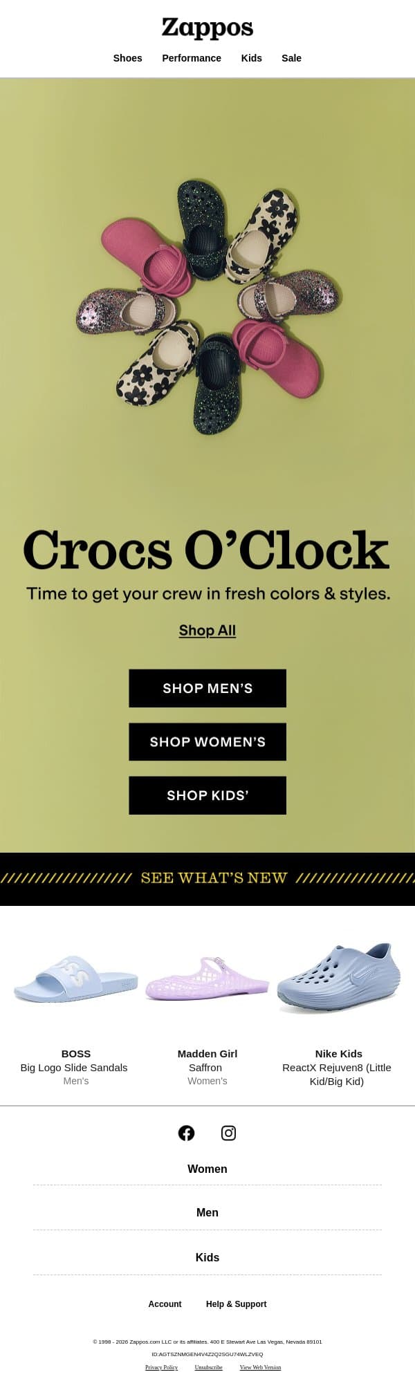 Family uniform: nonstop Crocs email from Zappos screenshot