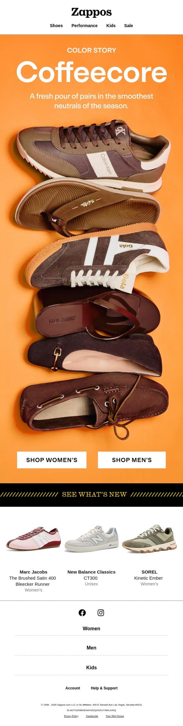 A shoe closet pick-me-up ☕ email from Zappos screenshot