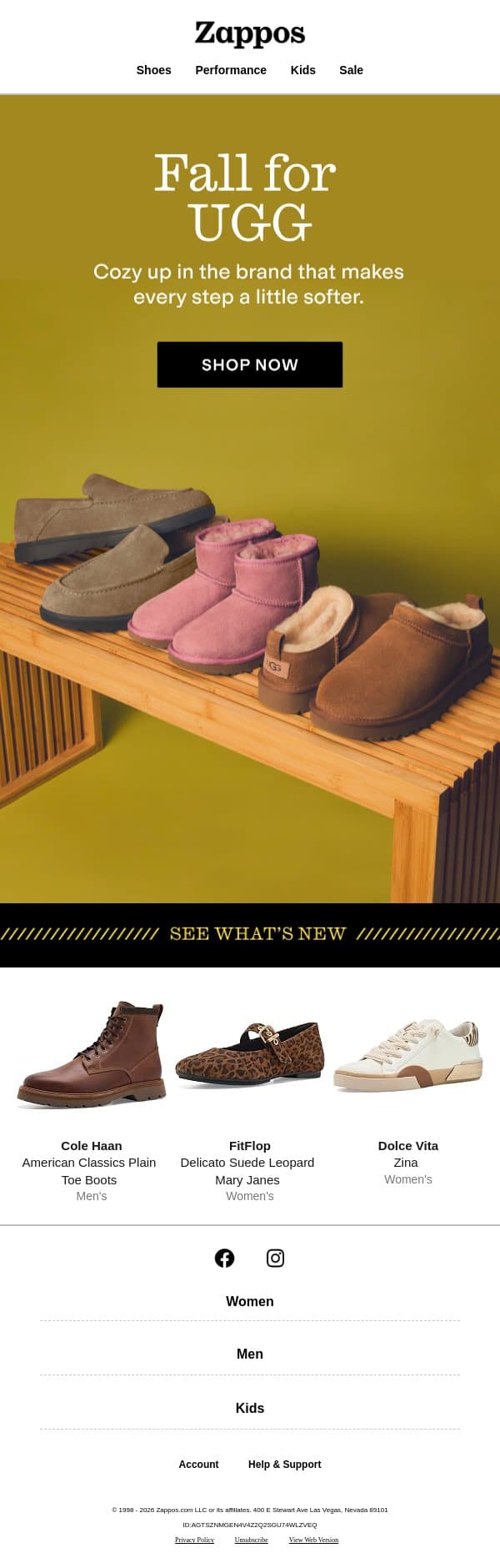 It’s officially UGG season 🍂 email from Zappos screenshot