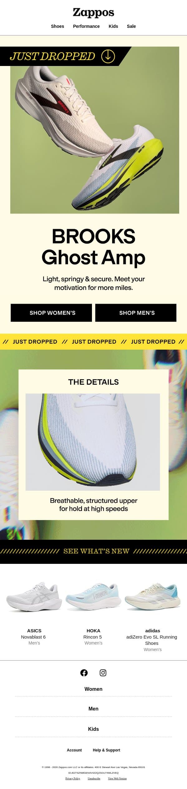Dial up your run with Brooks email from Zappos screenshot