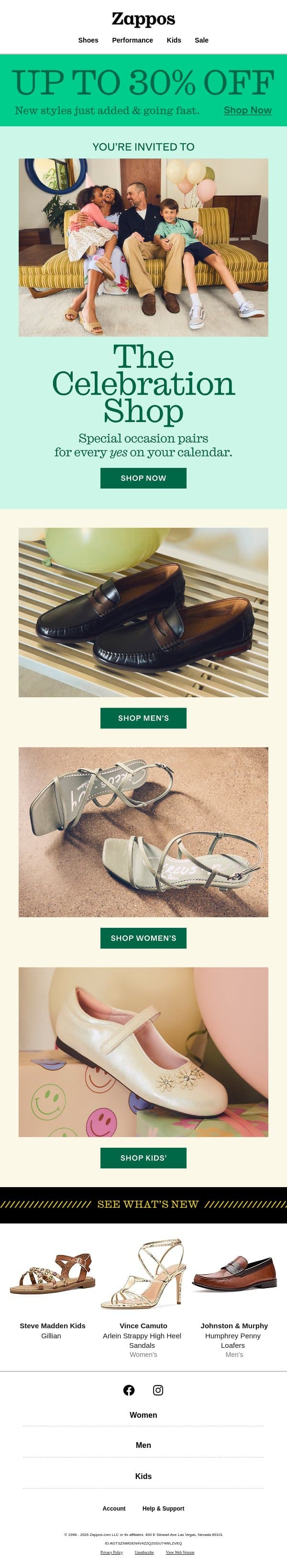 Big plans ahead (& the shoes to match) email from Zappos screenshot