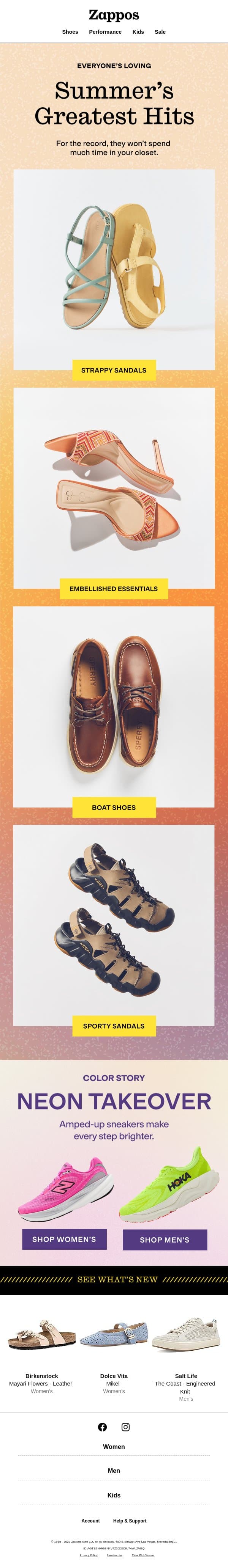 Pairs on heavy rotation right now email from Zappos screenshot