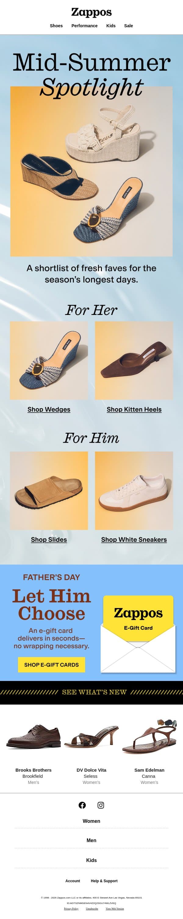 Sole-stice energy incoming ☀️ email from Zappos screenshot