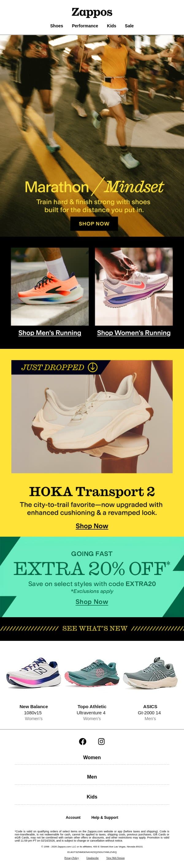 Train like you mean it 🏃 email from Zappos screenshot