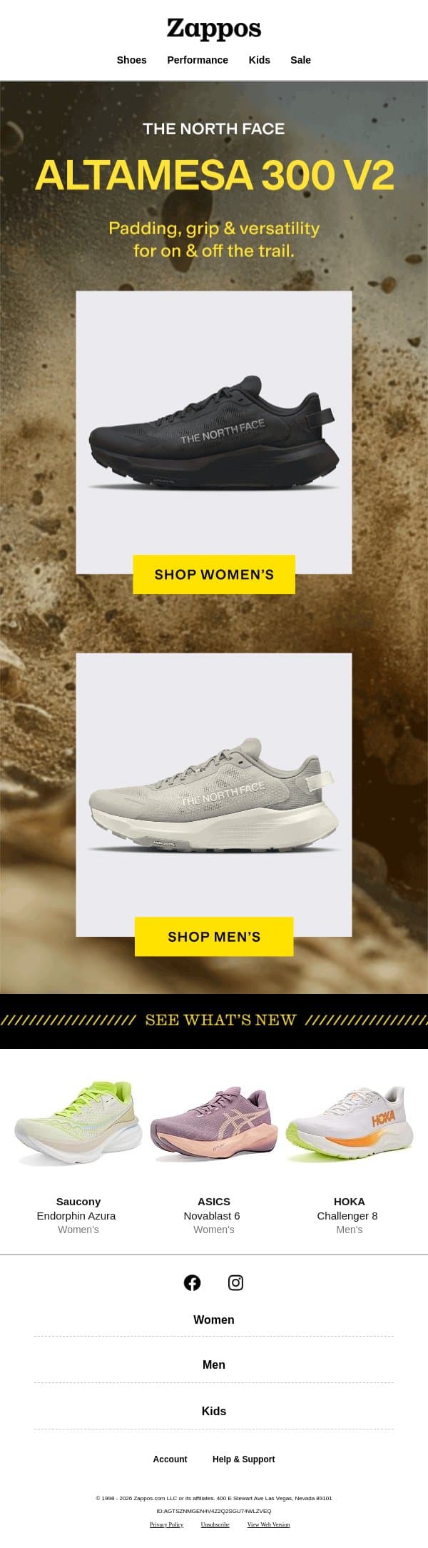One trail running shoe to do it all 🏞️ email from Zappos screenshot