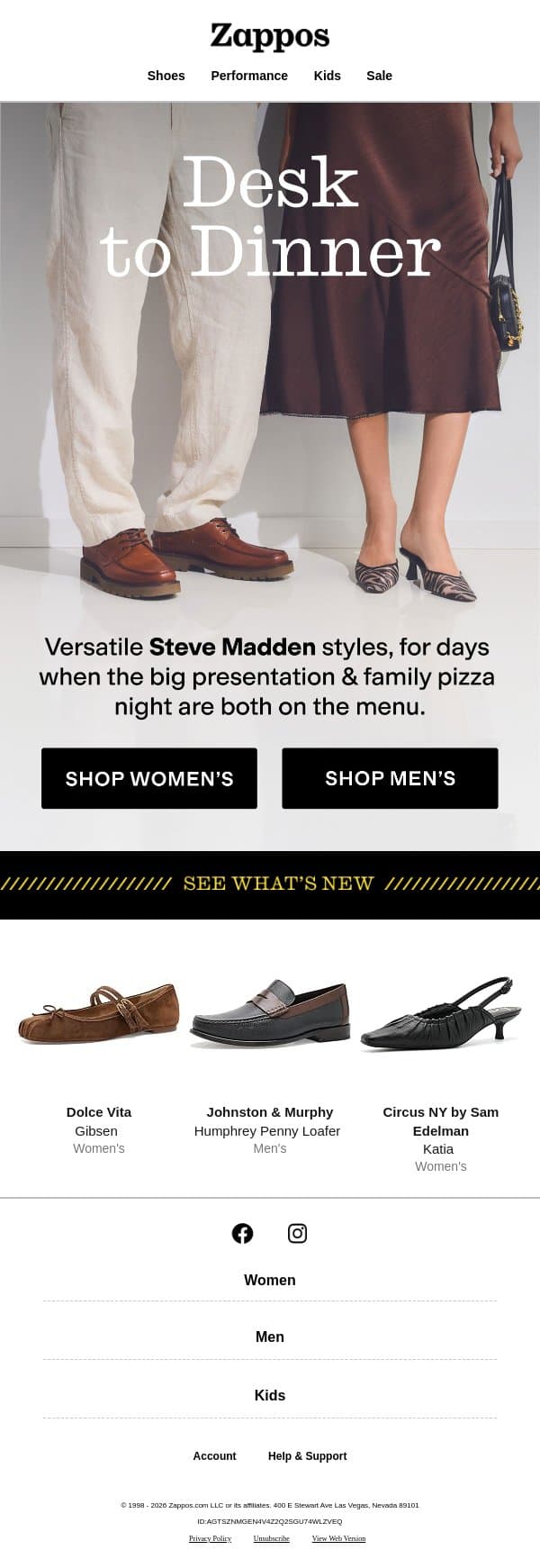 In the office → on the town email from Zappos screenshot