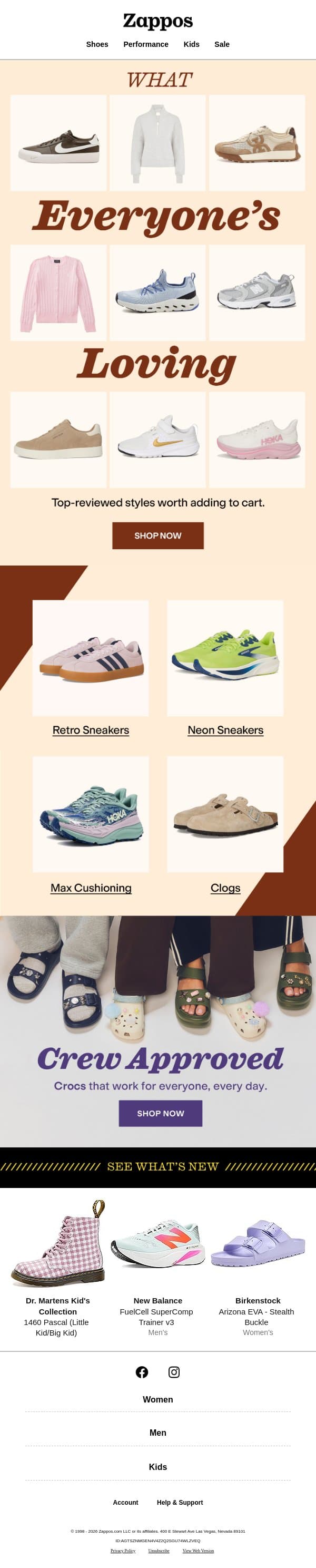Shoes everyone's loving (and so will you) email from Zappos screenshot