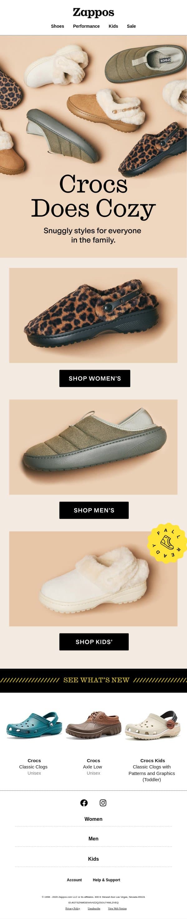 Meet the softer side of Crocs email from Zappos screenshot
