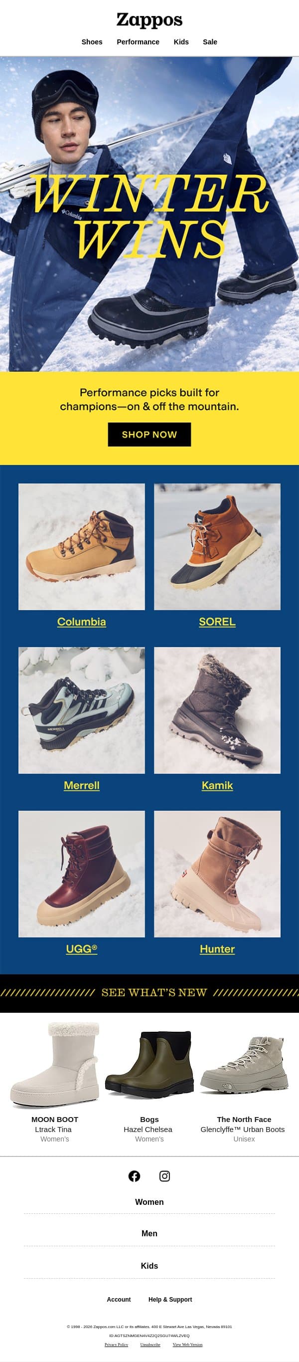Gear up for the slopes ⛷️ email from Zappos screenshot
