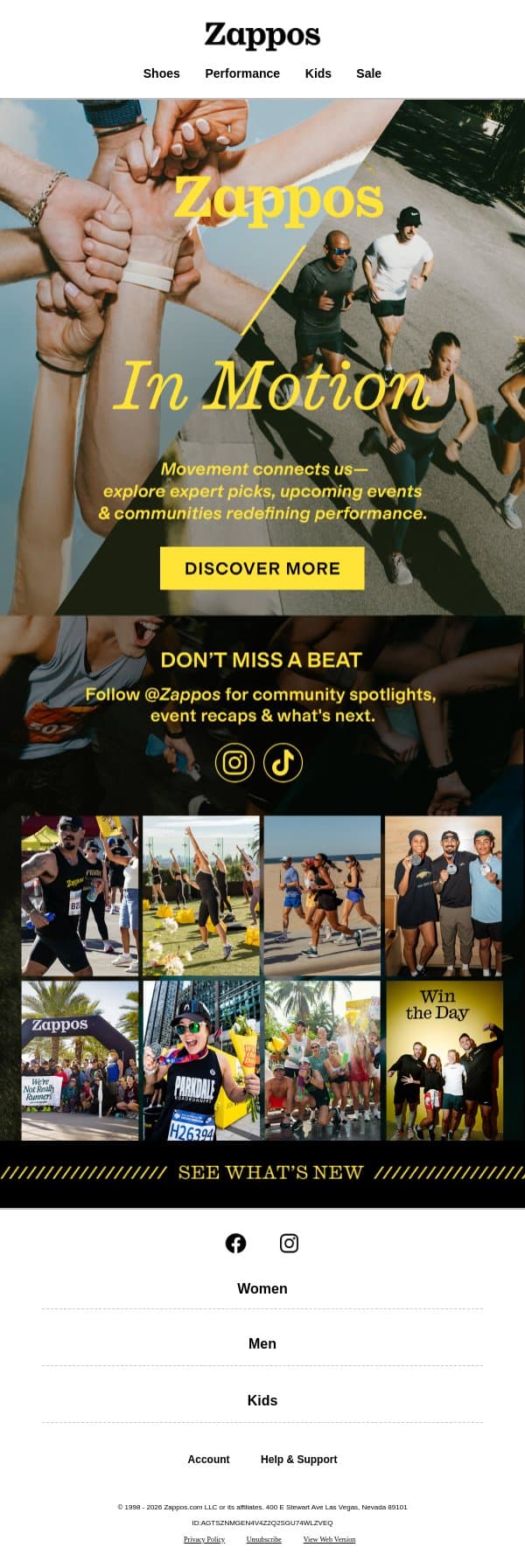 Win the Day with the leaders we're moving with 🏃 email from Zappos screenshot