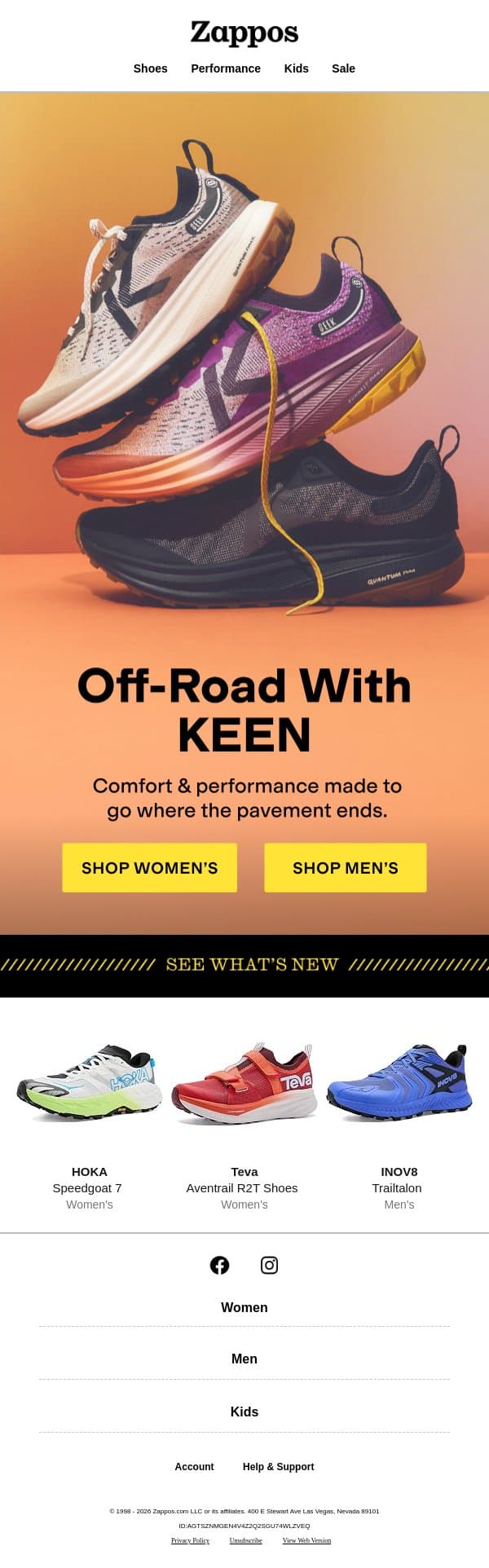 The trail isn’t going to run itself email from Zappos screenshot