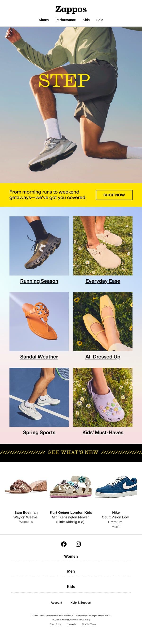 Warm weather & the shoes to match 🌼 email from Zappos screenshot