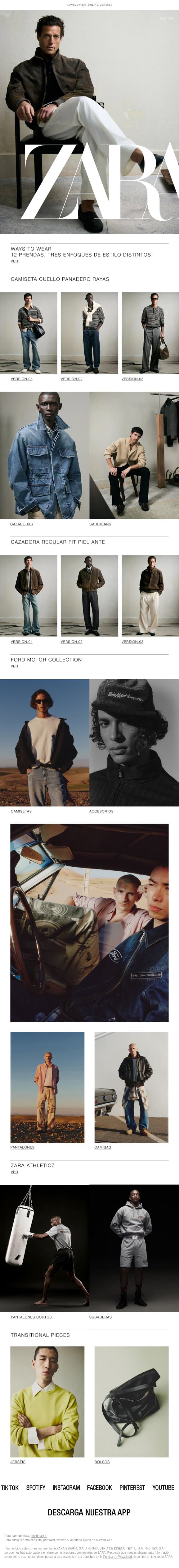 Lo nuevo de esta semana email from Zara screenshot