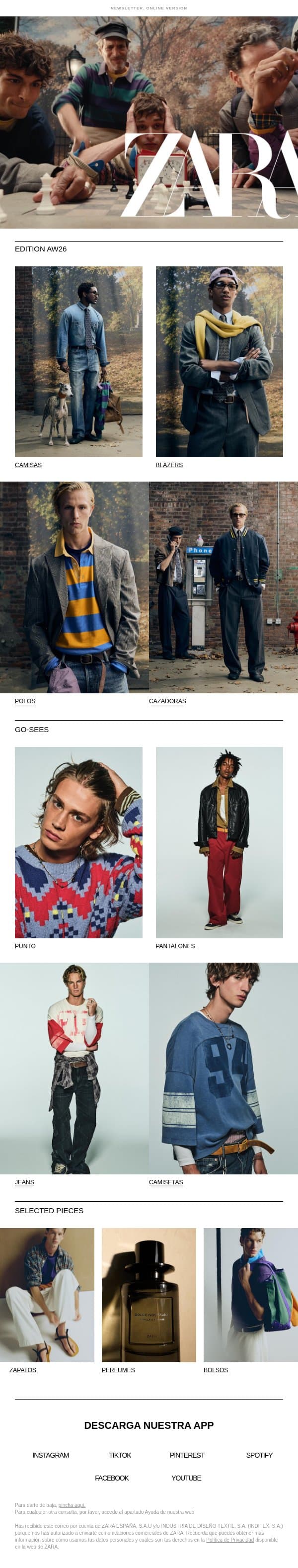 This week at Zara email from Zara screenshot