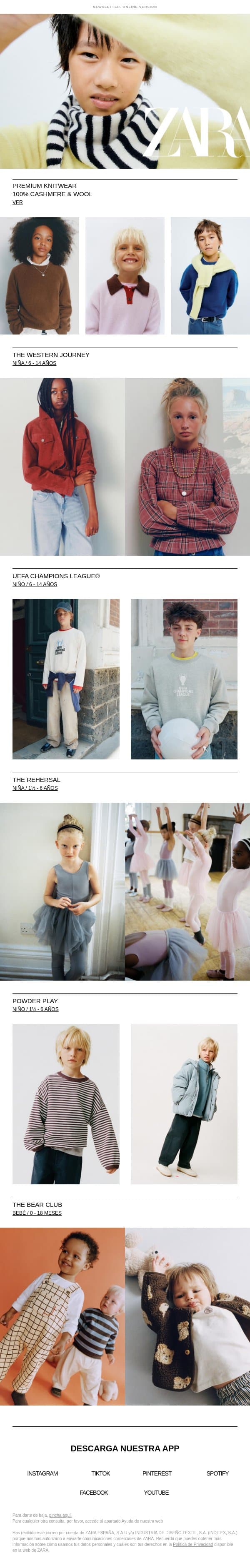 Kids | The New email from Zara screenshot