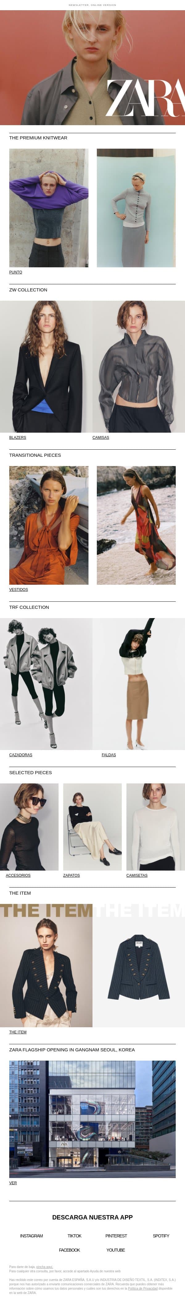 Woman | La selección de la semana email from Zara screenshot
