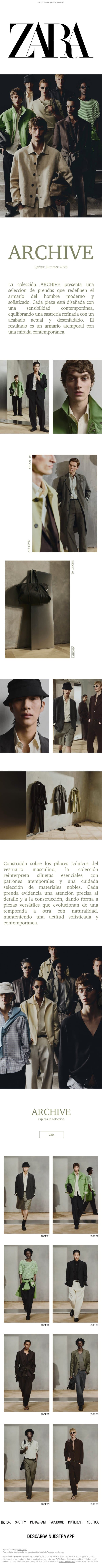 Man | The ARCHIVE collection email from Zara screenshot