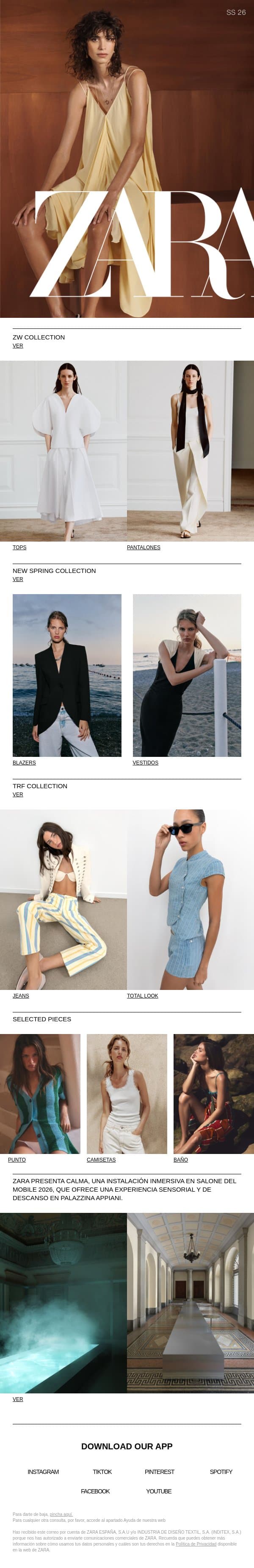 Woman | New this week email from Zara screenshot