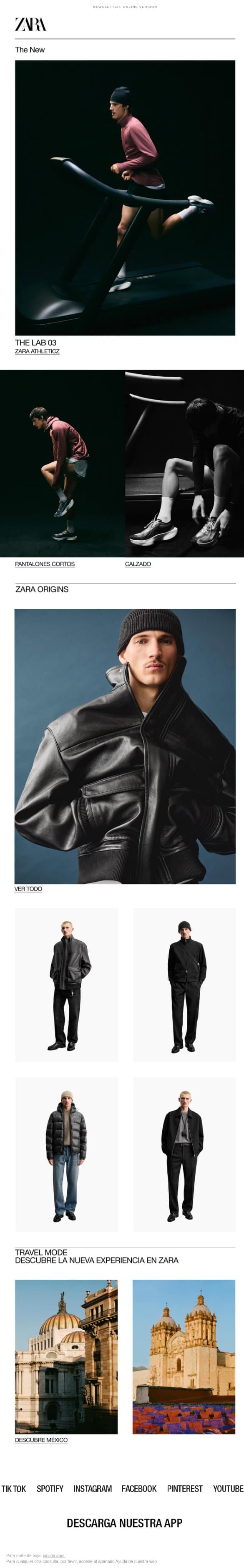 Explora nuestras últimas colecciones email from Zara screenshot