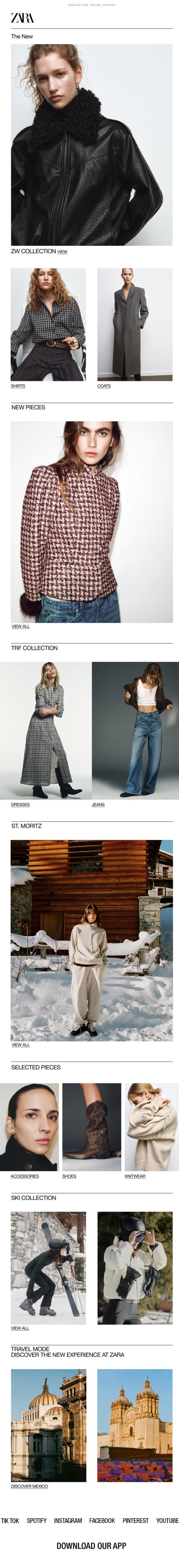 Discover what's new this week email from Zara screenshot